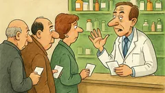 Виц: Опашка в аптеката, докторски шифър