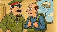 Виц: Полковникът води Пачо на парашут