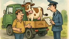 Виц: Шофьор на камион си купил крава